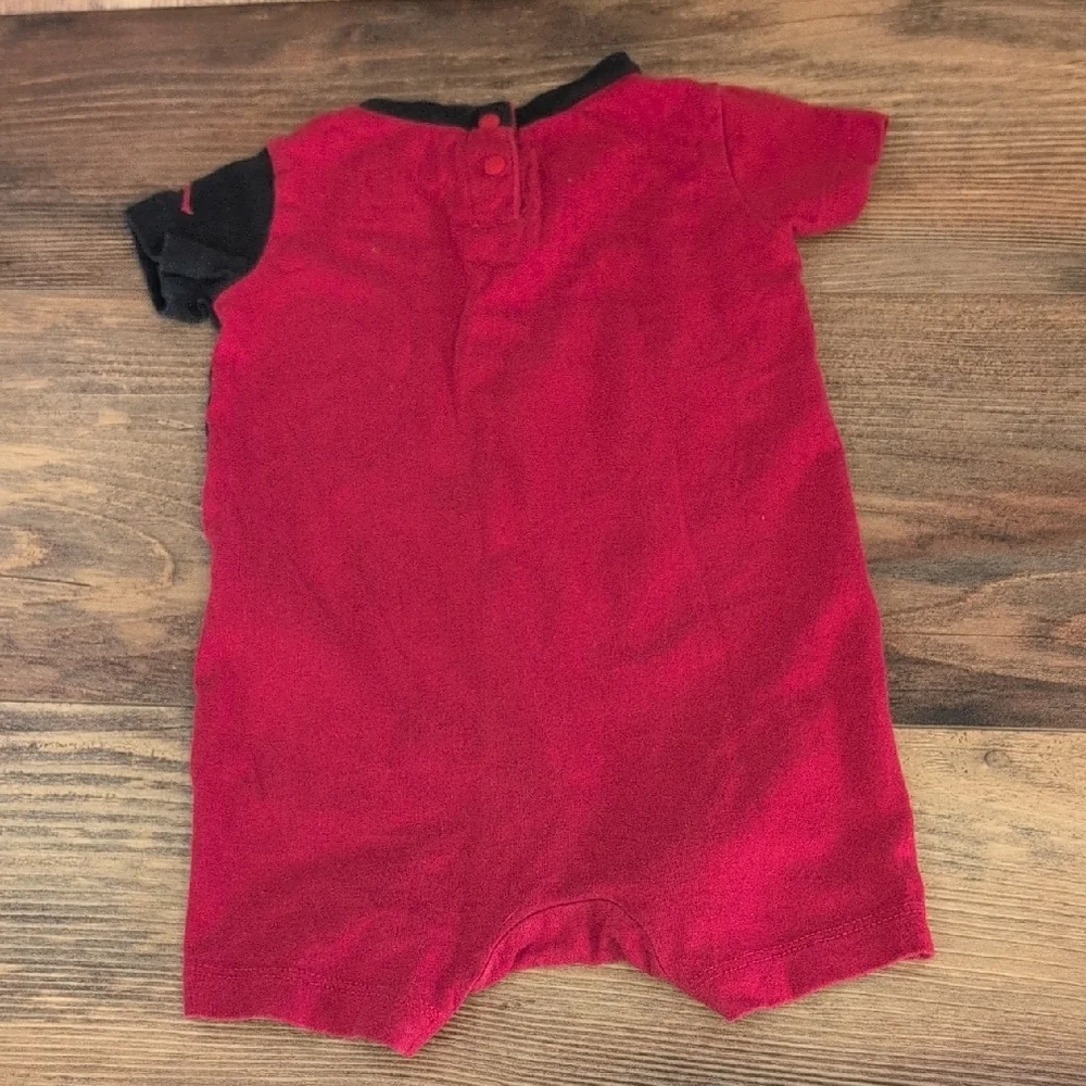 Nike Michael Jordan Jumpman Baby Romper in Red and Black 6mos      616C
